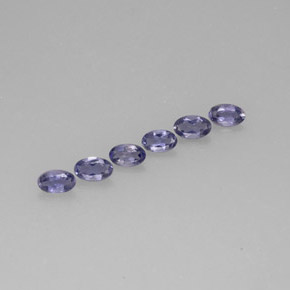 カラットの天然バイオレットブルーアイオライト（5.2×3.2 mm・オーバルカット）