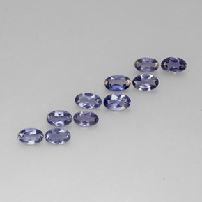 カラットの天然バイオレットブルーアイオライト（5.1×3.3 mm・オーバルカット）