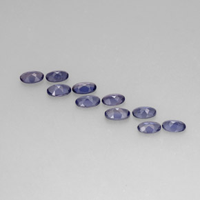 カラットの天然バイオレットブルーアイオライト（5.1×3.3 mm・オーバルカット）