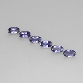 カラットの天然バイオレットブルーアイオライト（5.2×3.1 mm・オーバルカット）