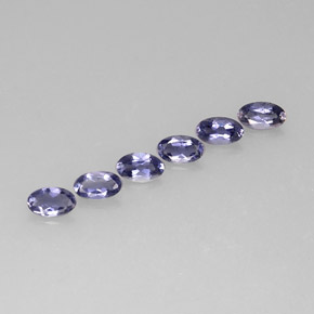 カラットの天然バイオレットブルーアイオライト（5.2×3.1 mm・オーバルカット）