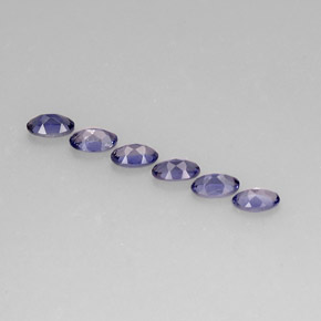 カラットの天然バイオレットブルーアイオライト（5.2×3.1 mm・オーバルカット）