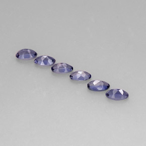 カラットの天然バイオレットブルーアイオライト（1.2×5.1 mm・オーバルカット）
