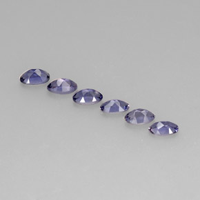 カラットの天然バイオレットブルーアイオライト（5.1×3.1 mm・オーバルカット）