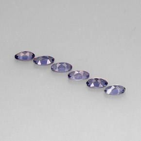 カラットの天然バイオレットブルーアイオライト（5.1×3.1 mm・オーバルカット）