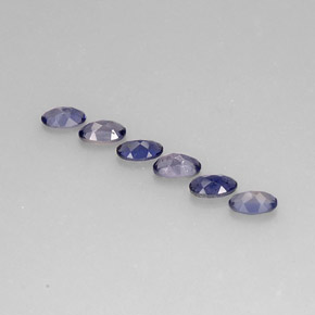 カラットの天然バイオレットブルーアイオライト（5×3.1 mm・オーバルカット）