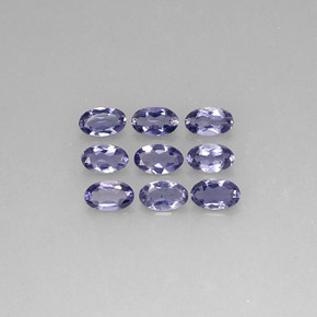 カラットの天然バイオレットブルーアイオライト（5×3.1 mm・オーバルカット）