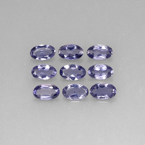カラットの天然バイオレットブルーアイオライト（5×3.1 mm・オーバルカット）