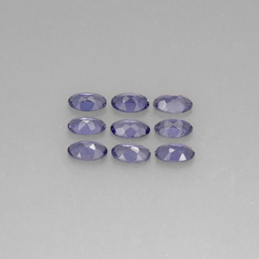 カラットの天然バイオレットブルーアイオライト（5×3.1 mm・オーバルカット）