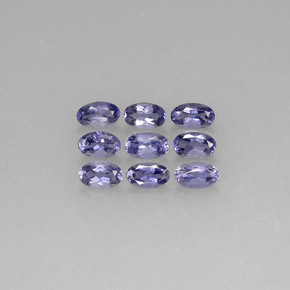 カラットの天然バイオレットブルーアイオライト（5.1×3 mm・オーバルカット）