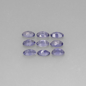 カラットの天然バイオレットブルーアイオライト（5.1×3 mm・オーバルカット）