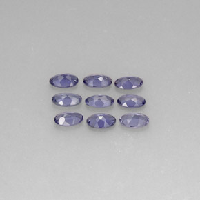 カラットの天然バイオレットブルーアイオライト（4.8×3 mm・オーバルカット）
