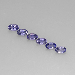 カラットの天然バイオレットブルーアイオライト（5.1×3.1 mm・オーバルカット）