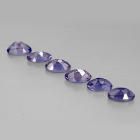 カラットの天然バイオレットブルーアイオライト（5×3.1 mm・オーバルカット）
