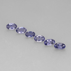カラットの天然バイオレットブルーアイオライト（5.1×3.2 mm・オーバルカット）