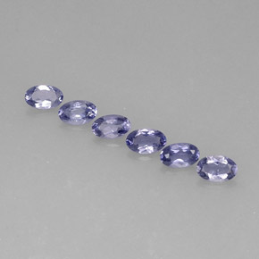 カラットの天然バイオレットブルーアイオライト（5×3 mm・オーバルカット）