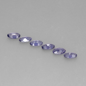 カラットの天然バイオレットブルーアイオライト（5.1×3.1 mm・オーバルカット）
