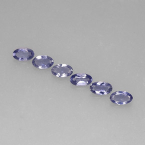 カラットの天然バイオレットブルーアイオライト（5×3 mm・オーバルカット）