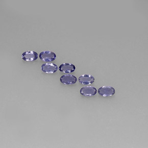 カラットの天然バイオレットブルーアイオライト（5×3.1 mm・オーバルカット）