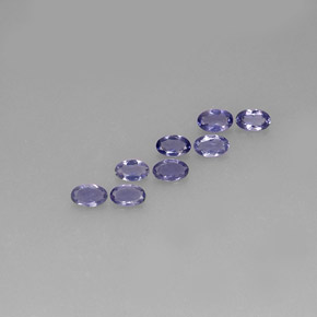 カラットの天然バイオレットブルーアイオライト（5×3.1 mm・オーバルカット）