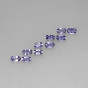 1.93カラットの天然バイオレットブルーアイオライト（5×3.2 mm・オーバルカット）