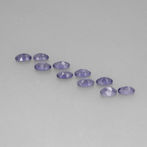 カラットの天然バイオレットブルーアイオライト（5.1×3 mm・オーバルカット）