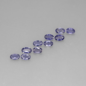 カラットの天然バイオレットブルーアイオライト（5.1×3.1 mm・オーバルカット）