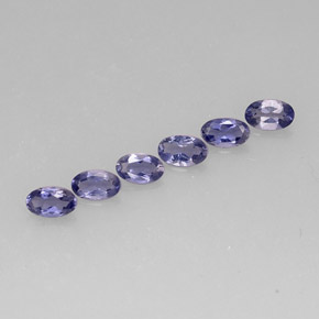 カラットの天然バイオレットブルーアイオライト（5.1×3.1 mm・オーバルカット）