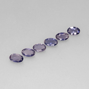 カラットの天然バイオレットブルーアイオライト（5.1×3.1 mm・オーバルカット）