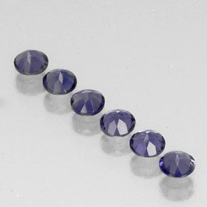 カラットの天然バイオレットブルーアイオライト（3.98 mm・ラウンドカット）