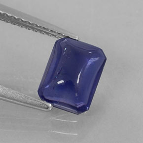 1.28カラットの天然バイオレットブルーアイオライト（7.9×6 mm・透明）