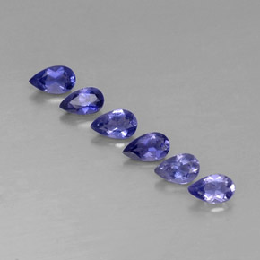 カラットの天然バイオレットブルーアイオライト（5×3.1 mm・オーバルカット）
