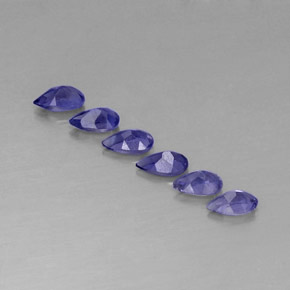 カラットの天然バイオレットブルーアイオライト（5×3.1 mm・オーバルカット）
