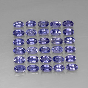 カラットの天然バイオレットブルーアイオライト（4.8×3 mm・オーバルカット）