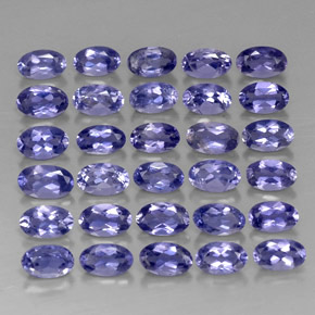 カラットの天然バイオレットブルーアイオライト（4.8×3 mm・オーバルカット）