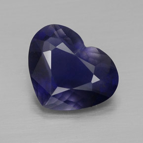 2.67カラットの天然バイオレットブルーアイオライト（11.4×9.3 mm・ハート型）