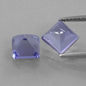 カラットの天然バイオレットブルーアイオライト（6×6 mm・四角）