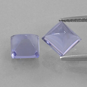 カラットの天然バイオレットブルーアイオライト（6.1×6.1 mm・四角）