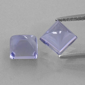 カラットの天然バイオレットブルーアイオライト（6.2×6.1 mm・四角）