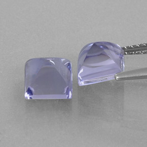 カラットの天然バイオレットブルーアイオライト（6.2×6.1 mm・四角）