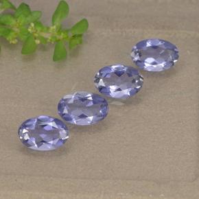 1.28カラットの天然ミディアム薄いバイオレットアイオライト（5.9×4 mm・オーバルカット）