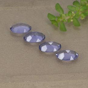 1.28カラットの天然ミディアム薄いバイオレットアイオライト（5.9×4 mm・オーバルカット）
