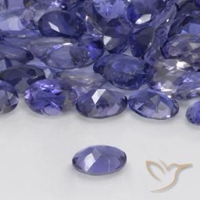 0.36カラットの天然シルバーがかった青アイオライト、楕円形、VS