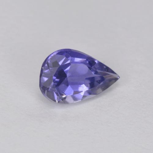 0.34カラットの天然シルバーがかった青アイオライト（5.9×3.8 mm・洋梨の形）