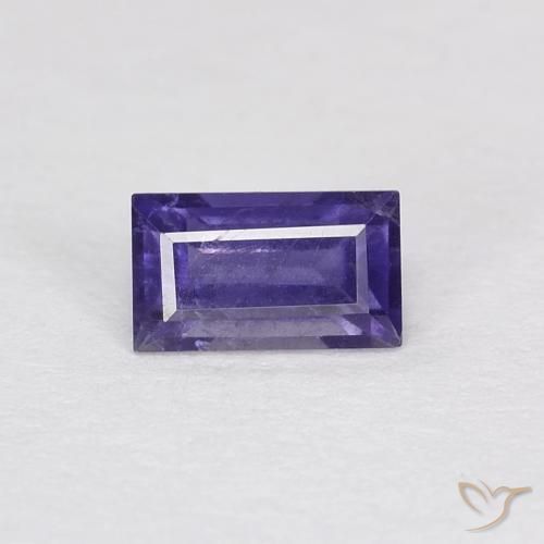 0.30ct 天然 ディープパープル アイオライト, バゲット, VS