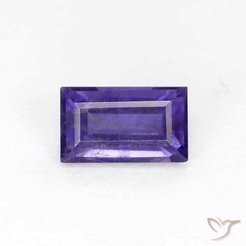 0.30ct 天然 濃い青がかった紫 アイオライト, バゲット, VS
