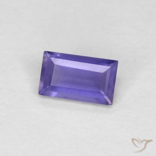 0.23カラットの天然明るいバイオレットアイオライト、バゲット、VS