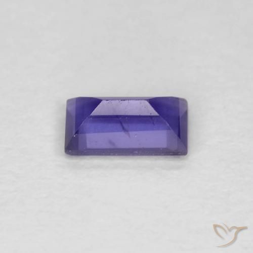 0.23カラットの天然明るいバイオレットアイオライト、バゲット、VS
