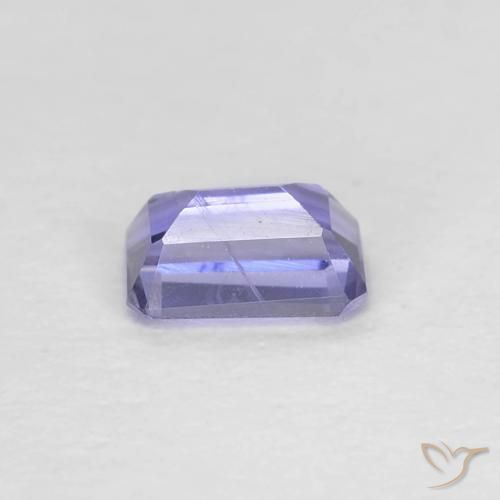 0.27カラットの天然濃い青がかった紫アイオライト、八角形 / エメラルドカット、VS