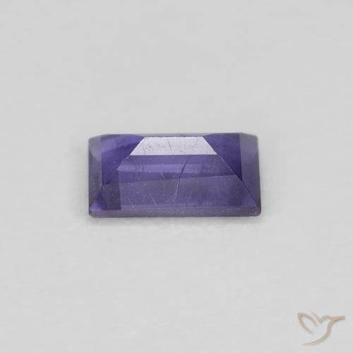0.25カラットの天然薄いピンクがかった紫アイオライト、バゲット、VS